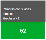 ejemplo del puntaje de un estudiante en el Libro de Registro