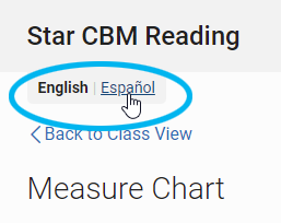 enlaces para cambiar de idioma en la parte superior de la página