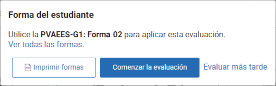 opciones para las evaluaciones de Formato mixto