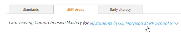 select students on the skills tab