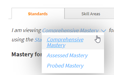select the type of mastery