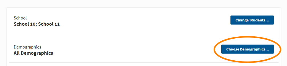 the Choose Demographics button