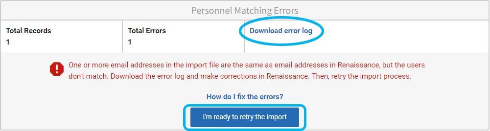 example of the error message