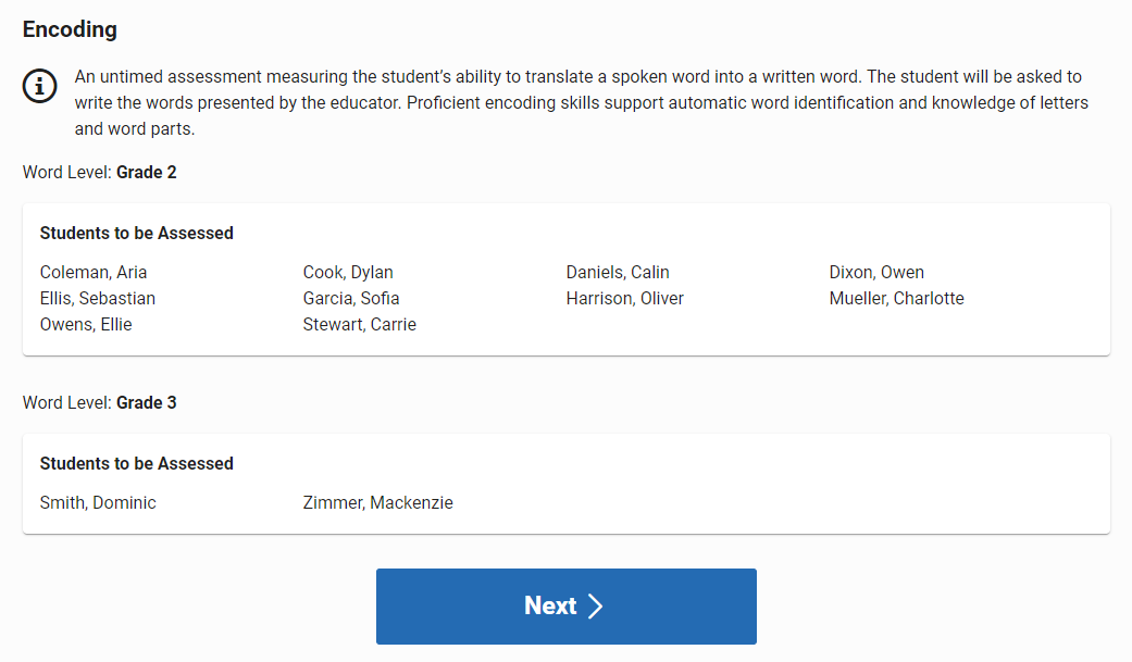 an example of the page when assigning to multiple students