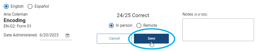 the Save button