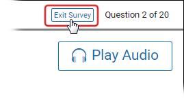 The Exit Survey button in the upper-right corner.