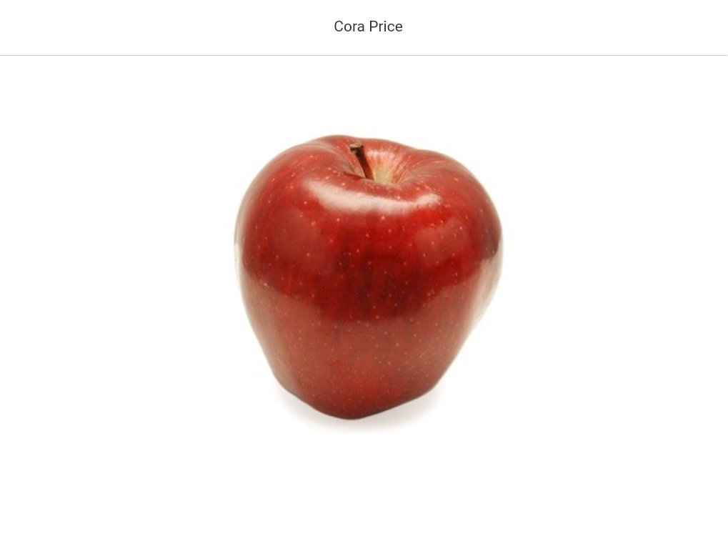 an example of an Oral Language assessment practice item showing a picture of an apple