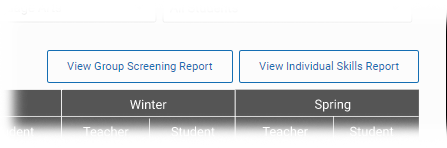 The View Group Screening Report and View Individual Skills Report buttons.