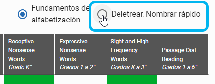 seleccione Deletrear, Nombrar rápido