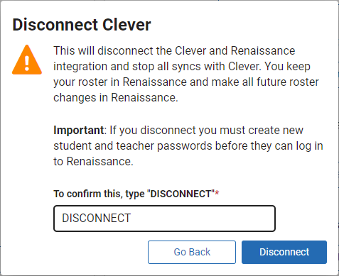 the Disconnect Clever message