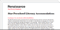 Star Preschool Literacy Accommodations