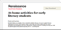 At-Home Activities for Early Literacy Students