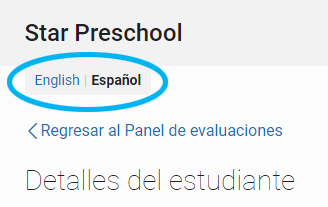 opciones de inglés y español