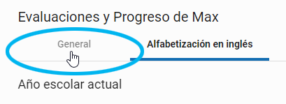 pestaña General en la página Detalles del estudiante