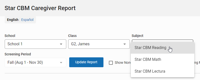 Star CBM Caregiver Report – Star Help