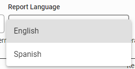 the Report Language drop-down list