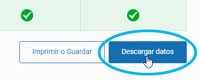 botón Descargar datos