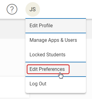 The Edit Preferences link.