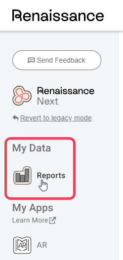 the Reports link under My Data