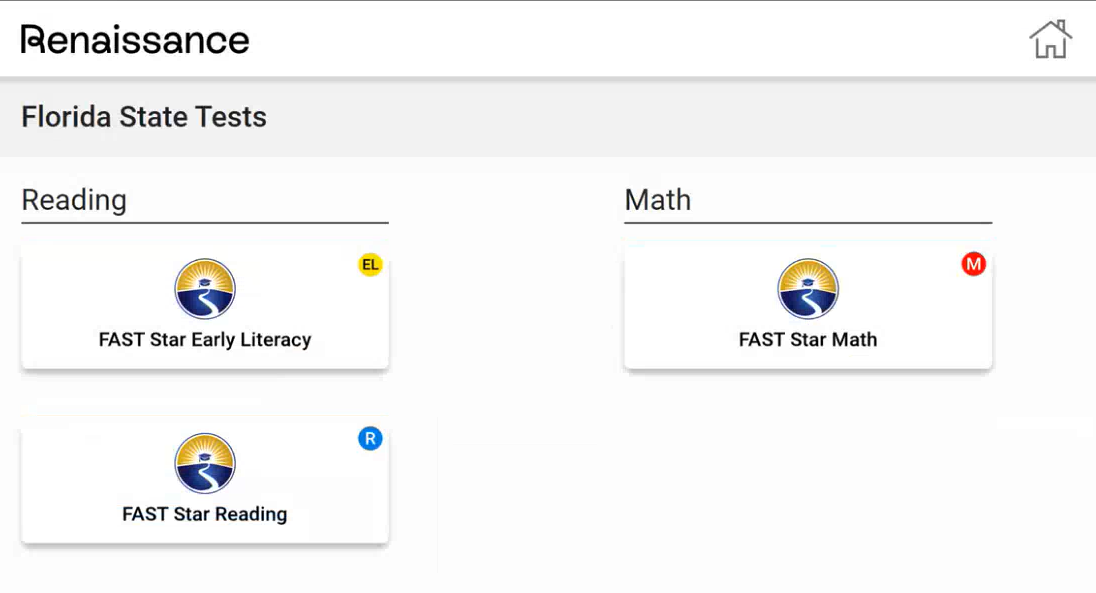 The Test Delivery Platform, with tiles for state assessments.