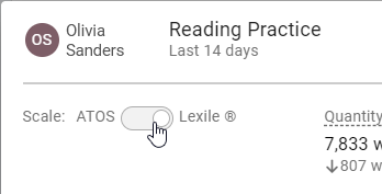 the ATOS Lexile toggle for book levels