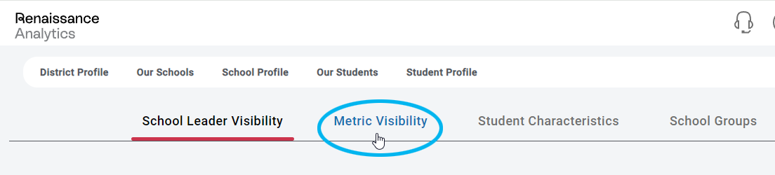 the Metric Visibility tab