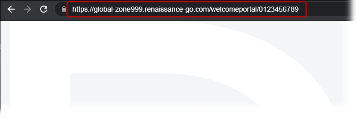 The Renaissance login page, with the URL selected.