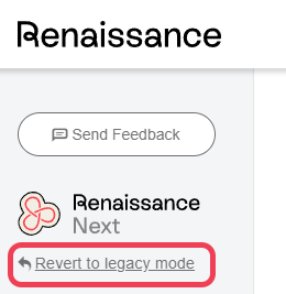 the Revert to Legacy Mode link