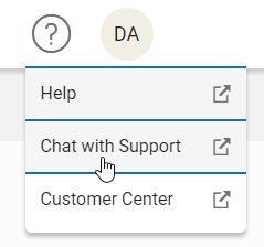 select ? then Chat with Support