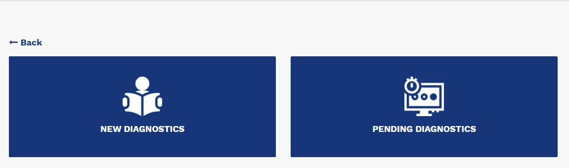 the New Diagnostics and Pending Diagnostics options