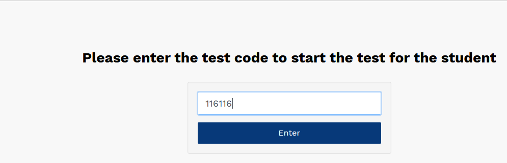 a code being entered on the student device