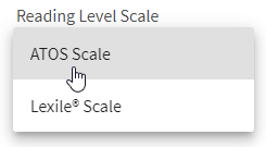 the scale drop-down list