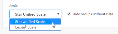 The Scale drop-down list.