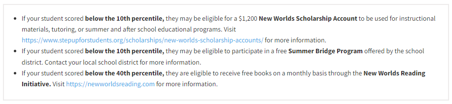 The additional footnote tells the parent that the student may be eligible for assistance programs; web addresses are included.