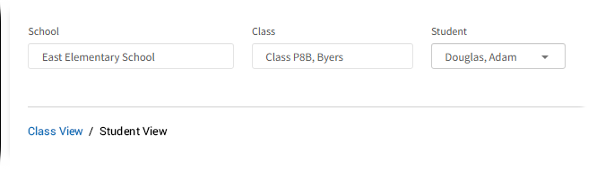 The Student drop-down list.