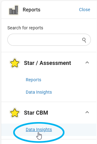 the Data Insights option under Star CBM