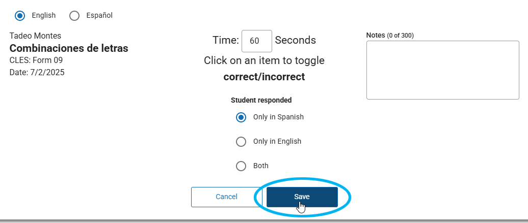 the Save button