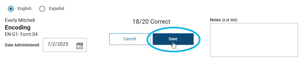 the Save button