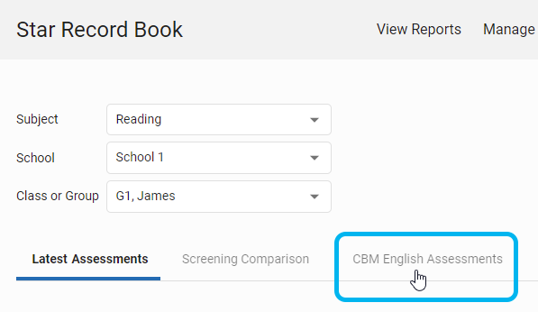 select CBM English Assessments